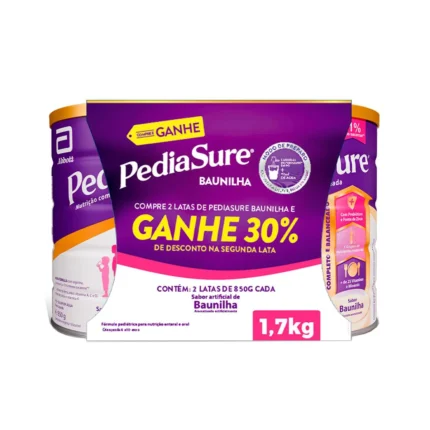 Kit Suplemento Alimentar Infantil Pediasure Baunilha 2 unidades de 850g cada