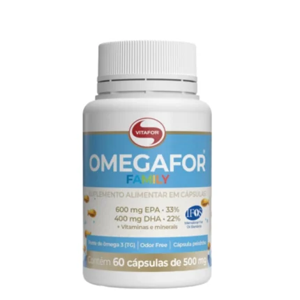 Omegafor Family Ômega 3 500mg Epa Dha Vitafor 60 cápsulas
